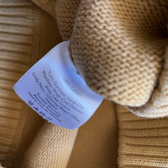 Eddie Bauer Quarter 1/4 Zip Sweater Mens TXL Yellow Cotton Preppy Quiet Luxury - Picture 4 of 6